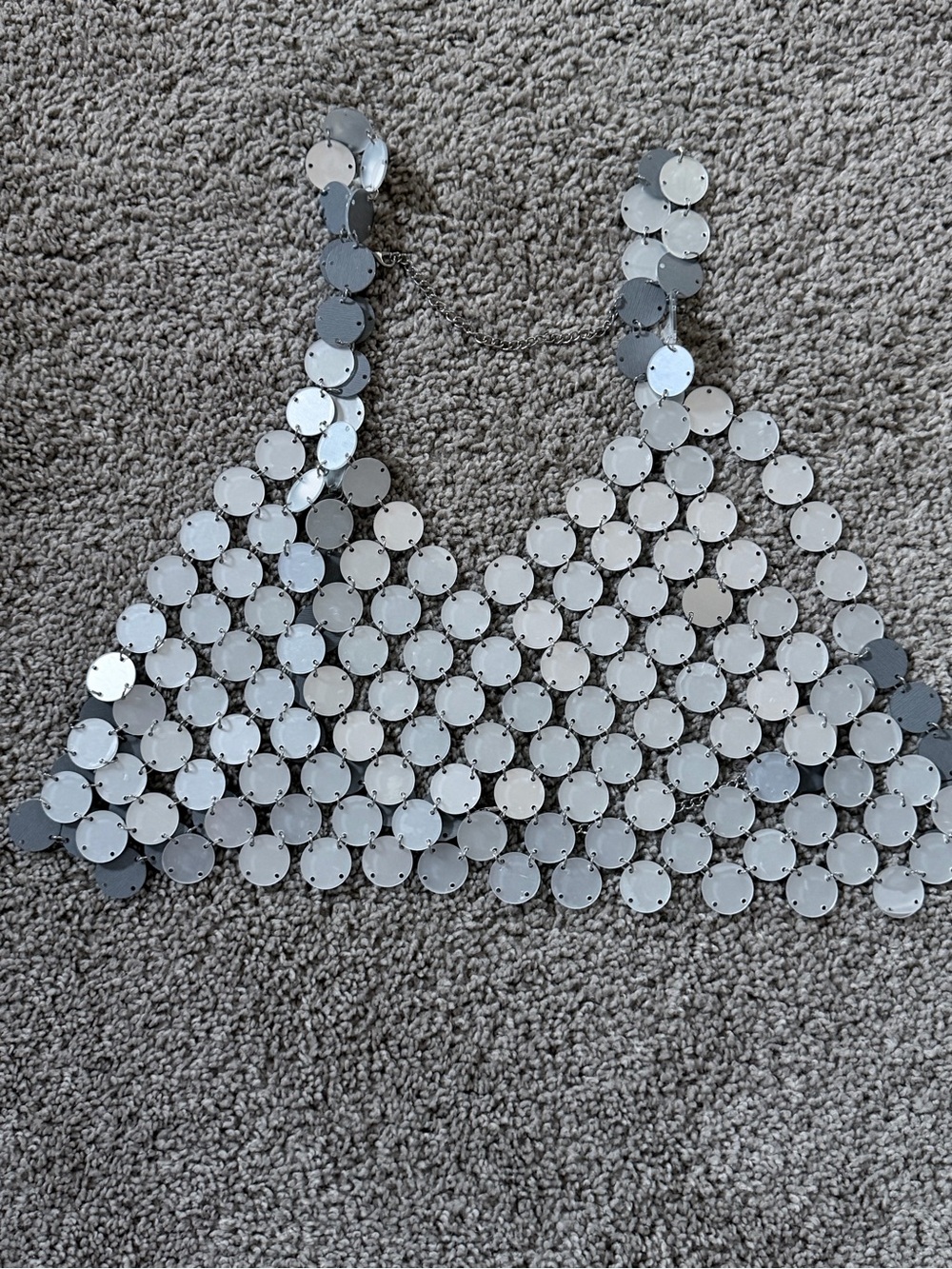 Silver Sequin Chainmail Bralette